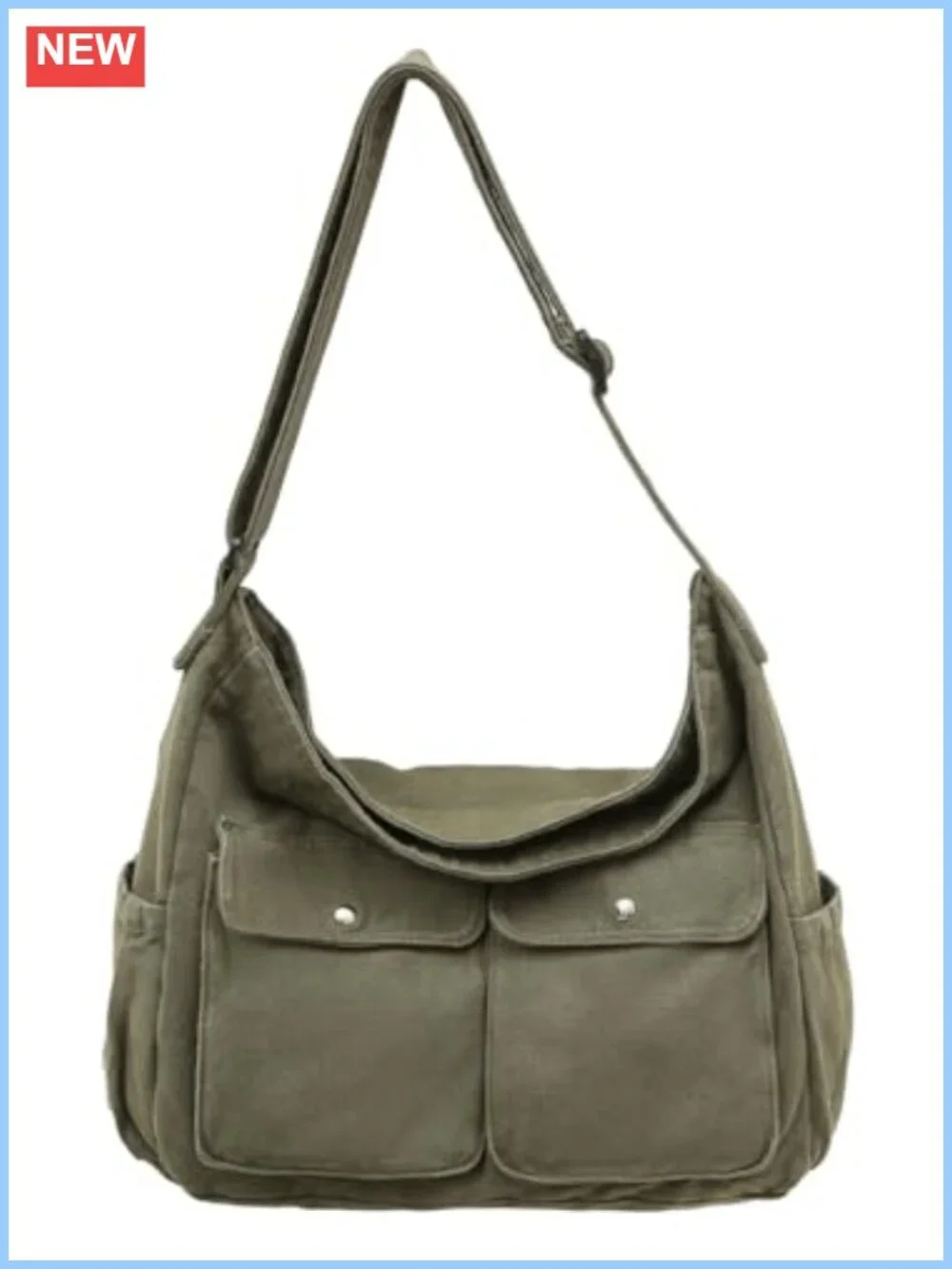 Canvas Messenger Bag Women Hobo Crossbody Tote Large Adjustable Strap